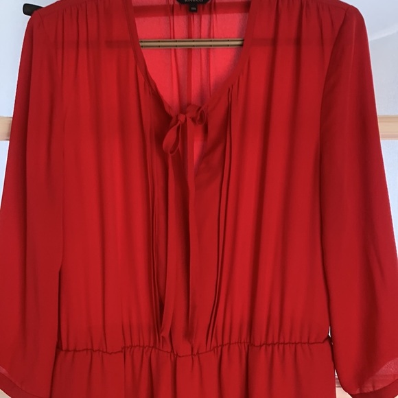 RW & Co. Chiffon Red Dress size M - Picture 14 of 16